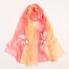 Hijab-Schals mit buntem Blasendruck, weibliche Tücher, Super-Seiden-Chiffon, koreanischer Dekostoff, Klimaanlagen-Paket, Gürtel