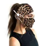 Vrouwen hoofdband en gezichtsmasker set Valentijnsdag geschenken luipaard print haaraccessoires hoofdband met maskers knop voor sport yoga