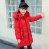 2020 Newwinter 따뜻한 면화 어린이 롱 코트 어린이 겉옷 다채로운 모피 칼라 아기 소녀 자켓 아이 복장 옷 파카 LJ201125