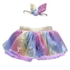 Skirts Girls Kids Tutu Party Dance Ballet Baby Bling Costume Skirt+Ears Headband Set