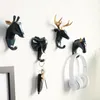 Ganchos de pared con cabeza de animal, soporte para llaves, decoración de pared, caballo, elefante, cabeza de ciervo, colgador de llaves, decoración del hogar, paraguas, bolso, soporte 20104987723