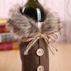 Wholesale рождественские винные бутылки оформление украшения подарок домой вечеринка винные бутылки лук клетки бенневые пуховые одежда орнамент