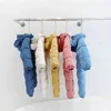 Baby Romper родился мальчики и девочки с капюшоном, чтобы держать теплые детские хлопчатобумажные одежды 211229