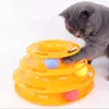 ثلاثة مستويات الحيوانات الأليفة تسلية لوحة القط لعبة برج المسارات القرص القط الاستخبارات التسلية الثلاثي دفع القرص القط لعب الكرة LJ201125