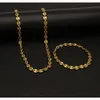 Catena di caffè in acciaio inossidabile Coffee Gold Colore in argento Collana placcata e bracciali gioielli Set Street Style 22Quot Wmtdny Whole203179055