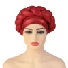 Afrikansk hattmönster Headwrap Mössor för kvinnor Pre-Tied Africain Designer Bonnets Turban Knot Beanie Africaine Turbante Africano 211228