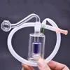 Mini Smoking Water Pipes Recycler Dab Rig Hookah Inline Matrix Perc Filter Pipes Thick Pyrex Small Beaker Bongs with 10mm Oil Burner Pipe and Colorful Hose