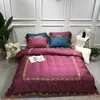 New Egyptian cotton Bedding Set Classic embroidery Comforter Cover Flat Sheet Set Pillowcases Queen King size 4pcs T200706