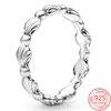 Bagues de cluster authentique 925 en argent Sterling Pan série perlée coquille ornement anneau pour dames exquis bijoux cadeau