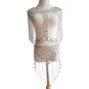 Classic Tassels Style Ladies Sequin Akrylskedjan Halsband Promotion Fashion Sexig Beach Belly Body Chain Set Smycken T2004863076