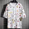 Estate Hip Hop Stampa T-shirt Da Uomo Streetwear Casual Maglietta di Cotone di Grandi Dimensioni Maschio Harajuku Allentato Tee Magliette E Camicette Più Il Formato 6XL 7XL 8XL G1229