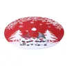 Jupe d'arbre de noël rouge gris tricoté épais grande jupe d'arbre pour les décorations de noël en peluche décor de noël ornements 314T6489072