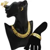 Xuhuang indiano nupcial casamento jóias conjunto de ouro banhado colar e pulseira de luxo africano jóias nigerianas para mulheres