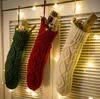 37cm/46cm fashion Personalized Knit Christmas Stocking Gift Bags Acrylic Christmas Decorations Xmas stocking Large Decorative Socks