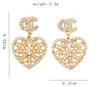 Mode Womens 18K Goud Plat Diamant Charm Oorbellen Luxe Merk Designer Ronde Bloemen Crystal Earring High-End Women Rhinestone Wedding Sieraden Accessoires