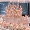 結婚式の装飾テーブルの背の高い透明なアクリルスタンドクリスタルセンターピースキャンドルスティックホルダーSenyu734