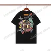 22SS Männer Frauen Designer T-Shirts T-Shirt Graffiti Rakete Kurzarm Mann Rundhalsausschnitt Paris Mode Streetwear Schwarz Weiß S-2XL