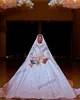 Элегантное белое шариковое платья свадебные платья с длинными рукавами кружева блестящие халат де марок ручной работы старинные Vestido de Novia