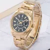 Montre de Luxe Mens الساعات الميكانيكية الأوتوماتيكية 42 مم كاملة من الفولاذ المقاوم للصدأ مراعات SAPPHIRE Luminous Sky Salendar Watch Orologio