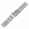 18 mm 20 mm 22 mm Silver Watch Band Mesh Armbandsrem i rostfritt stål med fjäderstänger Ersättningsarmband raka ändar