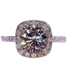Anelli di diamanti di lusso designer gioielli quadrati solitari zirconia cubica placcata in argento per donne progettate per l'anniversario delle feste3850394