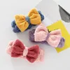 2021 New Contrast Color Coral Fleece Bow Hairbands For Women Girls Headbands Hair Bands Elastic Turban Hair Accessories Headwear