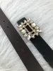 Cinturones de diamantes de imitación para mujer Jeans de moda Vestido de mezclilla clásico Cinturón de lujo Cinturón de hebilla de metal atmosférico retro