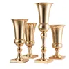 Factory Aangepaste European-Sty Golden Stand Pillar Kandelaar Ijzer Craft Petal Candle Holder Woondecoratie Bruiloft Props Senyu531