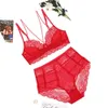 Varsbaby sexy sans doublure profonde V sous-vêtements en dentelle florale à armatures beauté soutien-gorge et culotte dos Y200708