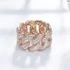 Hip Hop Vintage Jewelry 925 Sterling SilverRose Gold Fill Pave White Sapphire CZ Diamond Party Gemstones Women Wedding Chain Band1669839