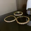 Pulsera de tenis de circonita geométrica chapada en oro de 14 quilates de diseño moderno para mujer, accesorios para niñas, joyería de moda coreana, regalo de fiesta de circonita AAA