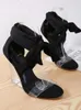 202 Sexy enkel wrap clear hakken mode luxe designer vrouwen schoenen gladiator vrouwen sandalen vrouwen platform wiggen hakken sandalen maat 35 tot 41