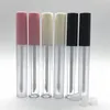 2.5ml Frosted Clear Lege Lip Gloss Containers Tube Lid Balm Deksel Borstel Tip Applicator Wand Rubber Stoppers 6 Kleuren HHB2423