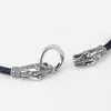 Echt lederen choker ketting Dragon kraag choker met zwart gevlochten leer 13 -17 3376