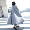 XITAO Striped Plus Size Long Trench Linen Cardigans Irregular Elegant Pocket 2019 Autumn Casual Goddess Fan Coat GCC1097 T200810