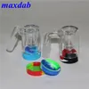 Cinza -cinzas de cachecóis de cachecóis de cachecóis 14 mm 18 mm de espessura de pirex bubbler de vidro de vidro 45 90 graus de cushcatcher de água