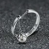 Women039s CuPronickel Solid S925 Silver Ring Dangel Water Pérola Ajustável1635559