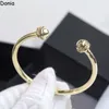 Donia Jewelry Luxury bangle Exaggerated Doubleended Ball Titanium Steel Microset Zircon European and American Fashion Designer G9552649