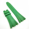 27 mm grünes Gummi-Uhrenarmband, 18 mm Faltschließe, Anstoßgröße AP-Armband für Royal Oak 39 mm 41 mm Uhr 15400 15390