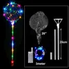 20inch luminous bobo led balão com varas de festa de aniversário suprimentos transparentes led balões luz aniversário suprimentos de casamento decoração de festa de casamento