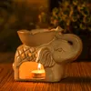 Elephant Ceramic Essential Oil Lamp Aroma Lamp Petal Incense Burner Lamp Aroma Diffuser Home Decoration Ornaments EEF4361