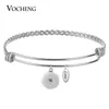 Roestvrijstalen Bangle Snap Charms Verstelbare Bangle Ginger Snap Sieraden Fit 18mm Knop NN-668