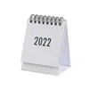 Simples Negro Branco Branco Sólido Sólido Série De Desktop Calendário 2022 Planejador De Mesa Planejador Ano Anual Organizador Office T10i122