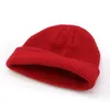 Mężczyźni Dzianiny Kapelusz Beanie Skullcap Sailor Cap Cuff Brimless Retro Marynarka Styl Beanie Hat -MX81