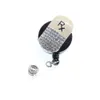 Fashion Nyckelringar Crystal Rhinestone Medical Rx Pharmacy Pill Medicine Bottle Badge ID Holder Dractable Reel för dekoration311f