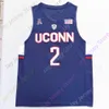 Custom 2020 코네티컷 UConn Huskies 농구 저지 NCAA College Akok Sidney Wilson Drummond 게이 램 버틀러 Gordon Hamilton Walker