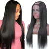 Straight U Part Wig Human Hair Wigs 150% Densitet Brasiliansk Virgin Hair Natural Color Upart Paryk för Svarta Kvinnor Mänskligt Hår