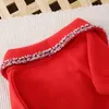 Flickor vår och höst 2020 ny koreansk version liten doft pärla knapp röd topp kostym kjol barns två bit barnkläder