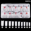 Hot 500pcs / box Natural Clear False Acrylic Nail Tips Full / Half Cover Tips Franska Sharp Coffin Ballerina Fake Nails UV Gel Manicure Tools