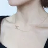 Titanyum 18 K Ile Altın İlk M Zincirleri Kolye Paslanmaz Çelik Tasarımcı T Show Pist Kıyafeti Nadir INS Japonya Kore Boho Gotik Q0531